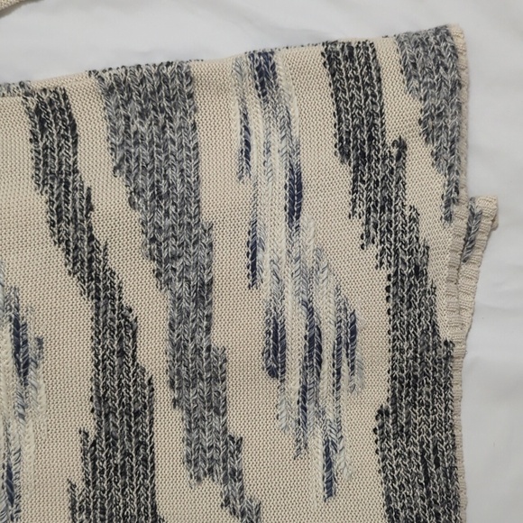 Lucky Brand Open Front Cardigan, Color Blue/Cream, Size L - Picture 14 of 16